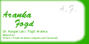aranka fogd business card
